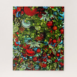 Bunter Weihnachtsbaum-Kunstpuzzle Puzzle