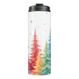 Bunter Weihnachtsbaum-Thermalbecher Thermosbecher
