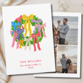 Bunter Weihnachtskranz Lustige Schleifen 3 Foto Fa Feiertagskarte