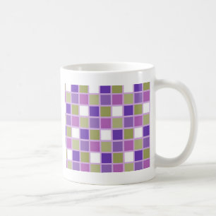 Bunter weises Grün-Lavendel-lila Fliesen-Designer Kaffeetasse