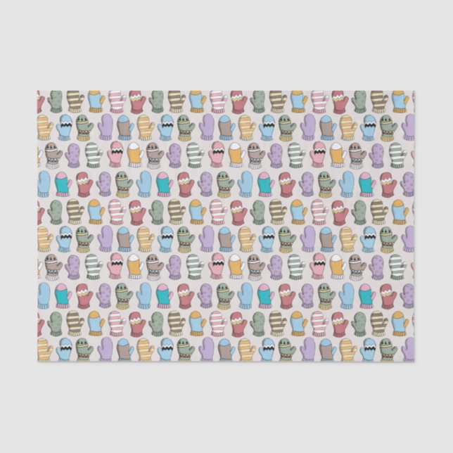 Bunter Winter-Woollen Handschuh-Muster Seidenpapier (Vorderseite)