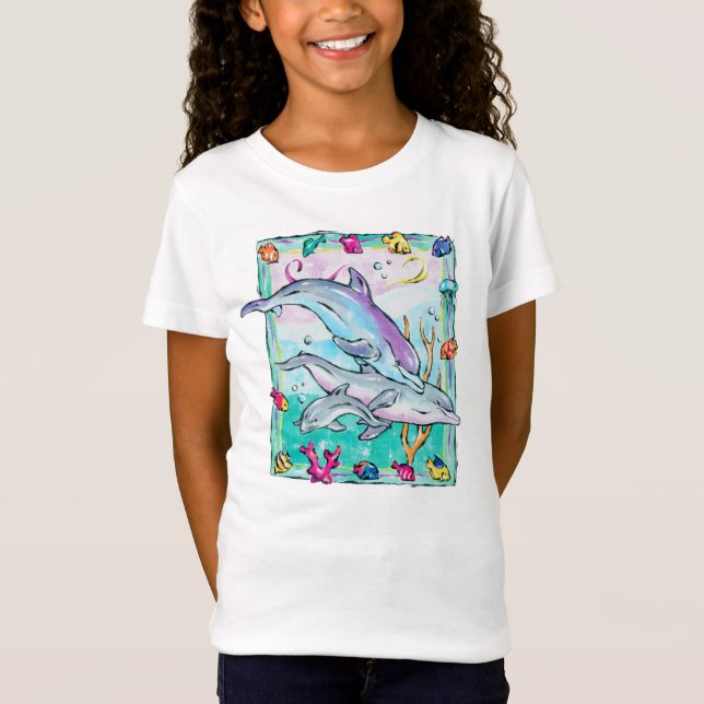 Bunter, wunderlicher Delphin-T - Shirt (Vorderseite)
