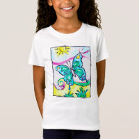 Bunter, wunderlicher Schmetterlings-T - Shirt