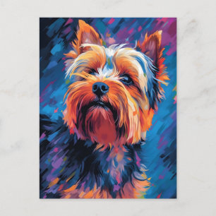 Bunter Yorkshire Terrier Postkarte