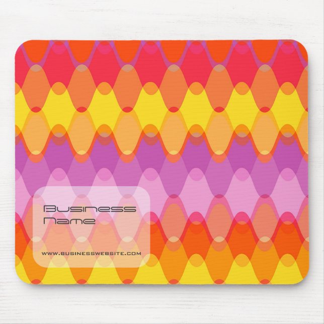 Bunter Zickzack bewegt modernes abstraktes Muster Mousepad (Vorne)