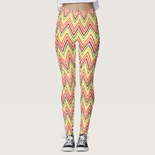 Bunter Zickzack-Zickzack Muster Leggings