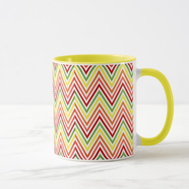 Bunter Zickzack-Zickzack Muster Tasse (Rechts)