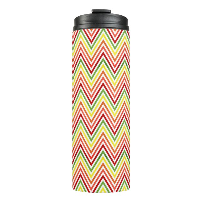 Bunter Zickzack-Zickzack Muster Thermosbecher (Vorderseite)