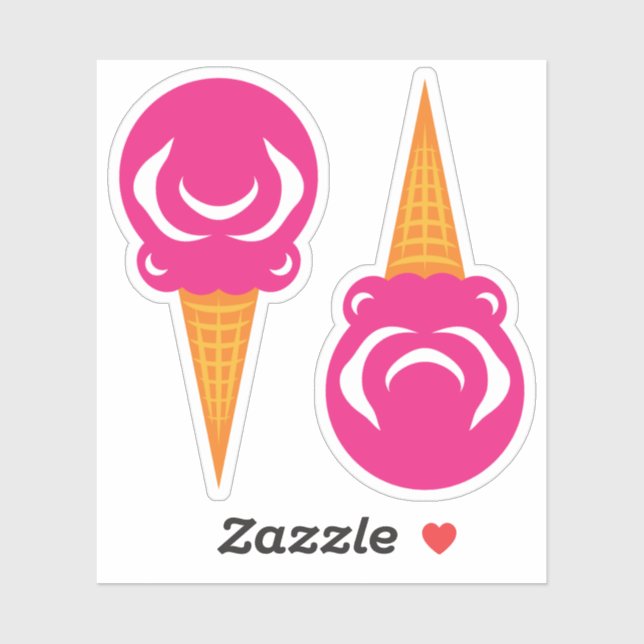 Bunter Zirkus Rosa Eiscreme Aufkleber (Blatt)