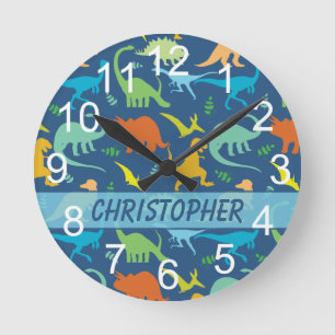 Bunter zu personifizieren Dinosaurier Runde Wanduhr