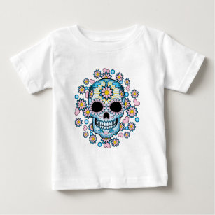Bunter Zuckerschädel Baby T-shirt