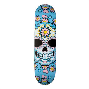 Bunter Zuckerschädel Skateboard