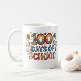 Buntes 100 Tage Schule Kaffeetasse