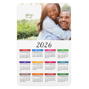 Buntes 2026 Kalender mit Ihrem Foto Magnet