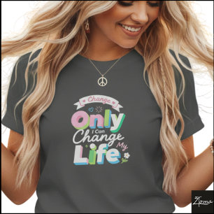 Buntes 3D Ändere Mein Leben Pop-Art T-Shirt