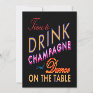 Buntes 40. Geburtstagszeit, um Champagner zu trink Einladung