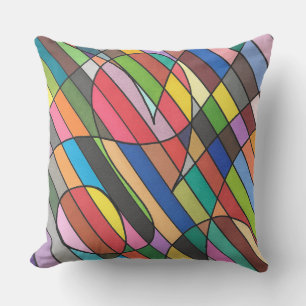 Buntes abstraktes Design im Stil von Buntglas Kissen