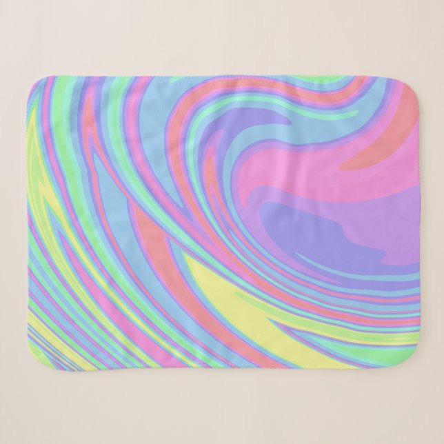 Buntes abstraktes Einhorn Sherpadecke (Vorderseite (Horizontal))
