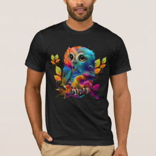 BUNTES ABSTRAKTES EULEN T-Shirt