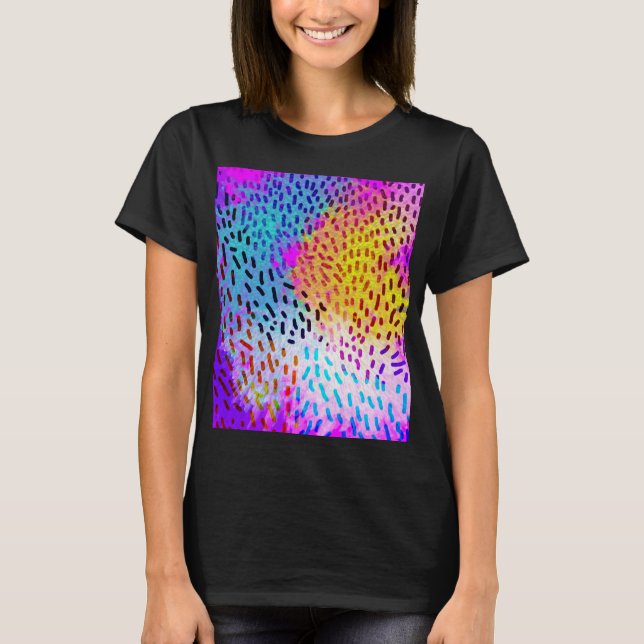 Buntes abstraktes Leoparden-Silhouetten-T-Shirt T-Shirt (Vorderseite)