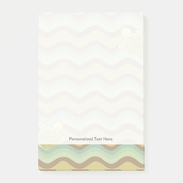 buntes abstraktes Muster, Wellen Post-it Klebezettel (Vorderseite)