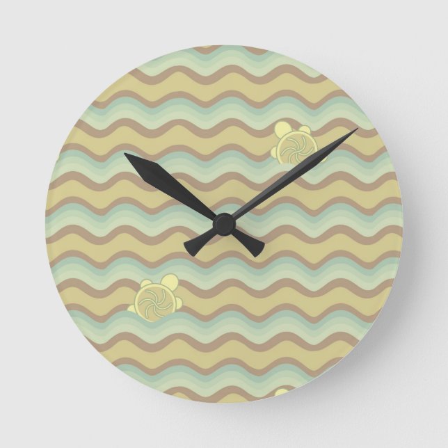 buntes abstraktes Muster, Wellen Runde Wanduhr (Vorderseite)