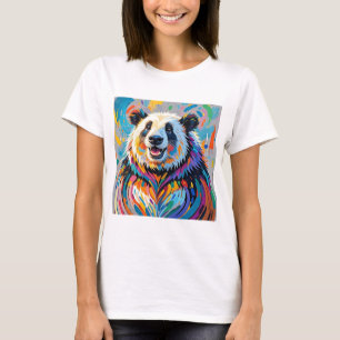 Buntes abstraktes Panda-Tier-Kunst-Design T-Shirt