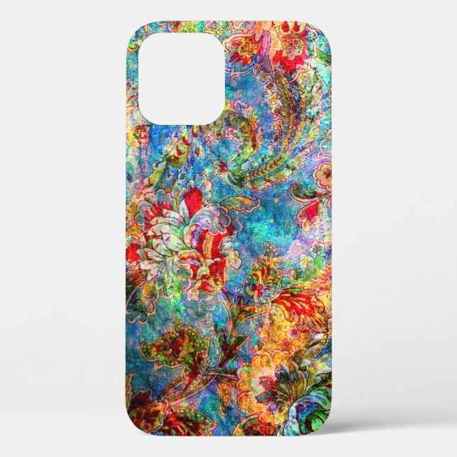 Buntes abstraktes rustikales Blumendesign Case-Mate iPhone Hülle (Rückseite)