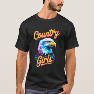 Buntes Adler Western Cowgirl Grafik T-Shirt