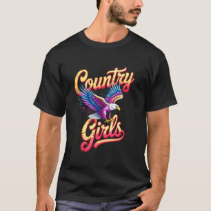 Buntes Adler Western Cowgirl Grafik T-Shirt 1