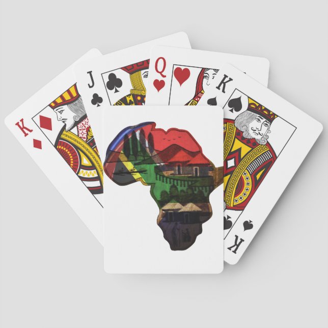 Buntes Afrika-Kartendesign Spielkarten (Rückseite)