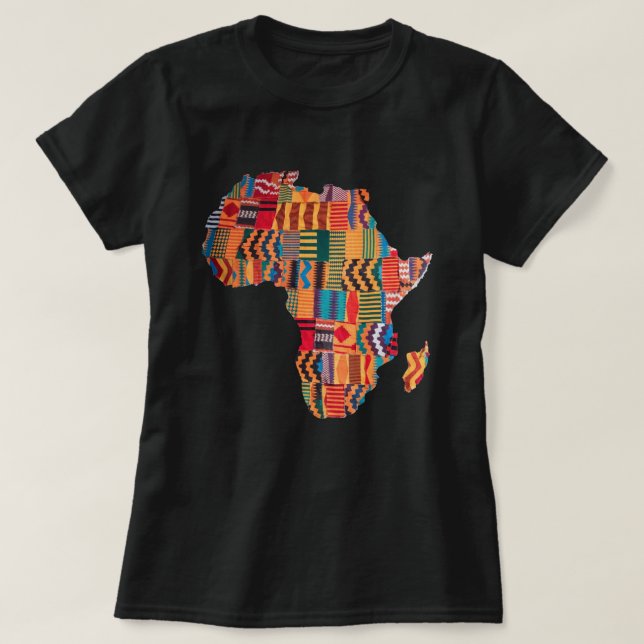 Buntes Afrikakarten T-Shirt feiern (Design vorne)