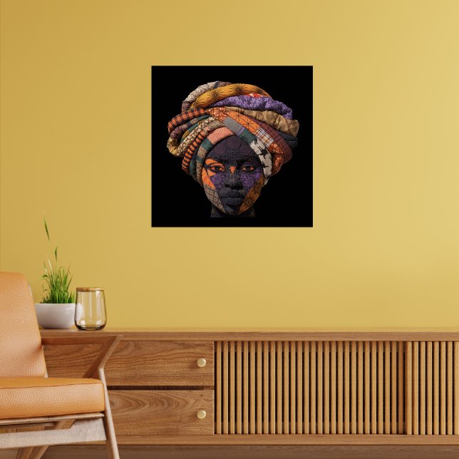 Buntes Afrikanisches Frauenplakat Poster (Wohnzimmer 2)