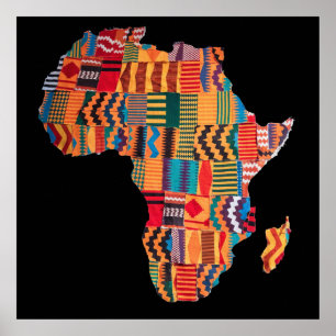Buntes afrikanisches Kartenposter Poster