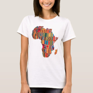 Buntes Afrikanisches Landkarten-T-Shirt zum Feiern T-Shirt