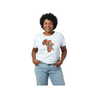 Buntes Afrikanisches Landkarten-T-Shirt zum Feiern T-Shirt