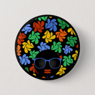 Buntes Afro-Liebe Button