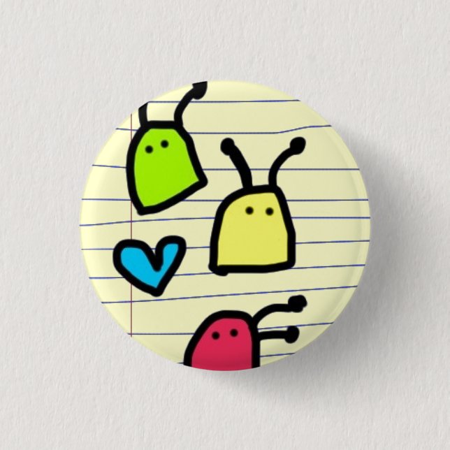 buntes alien Blobsgekritzel Button (Vorderseite)