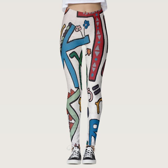 Buntes Alphabet Leggings (Vorderseite)