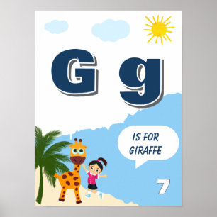 Buntes Alphabet-Lernposter Buchstabe G Poster