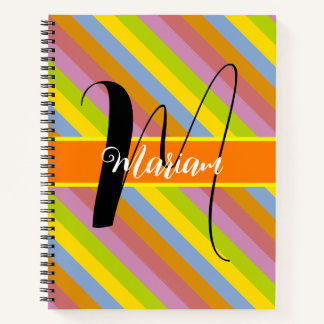 Buntes Anfangsbuchstaben-Name-Monogramm - Mehrfarb Notizbuch