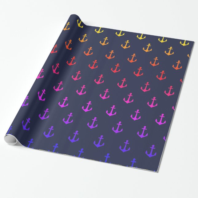 Buntes Anker-Geschenkpapier Geschenkpapier (Ungerollt)