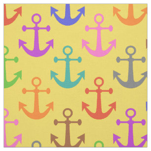 Buntes Anker-Muster-Retro See Stoff