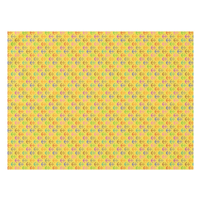 Buntes Anker-Muster-Retro See Tischdecke (Vorderseite (Horizontal))