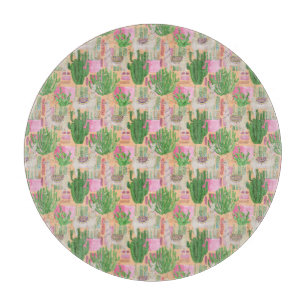 Buntes Aquarell-Lama-Muster Schneidebrett