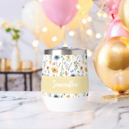 Buntes Aquarell-Monogramm Frühlingswildblume