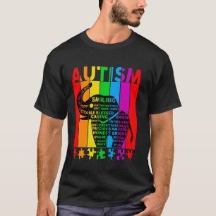Buntes Autismus-Bewusstseins-Regenbogen-Puzzleteil T-Shirt