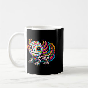 Buntes Axolotl Día De Muertos Zucker-Schädel-Tag Kaffeetasse