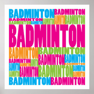 Buntes Badminton Poster