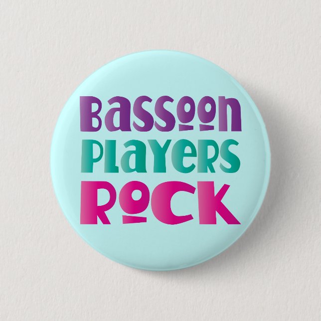 Buntes Bassoon-Spieler-Rockmusik-Geschenk Button (Vorderseite)